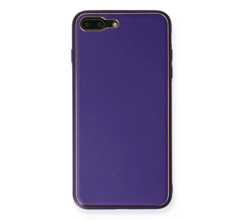 Apple iPhone 7 Plus Kılıf Coco Deri Silikon Kapak - Mor