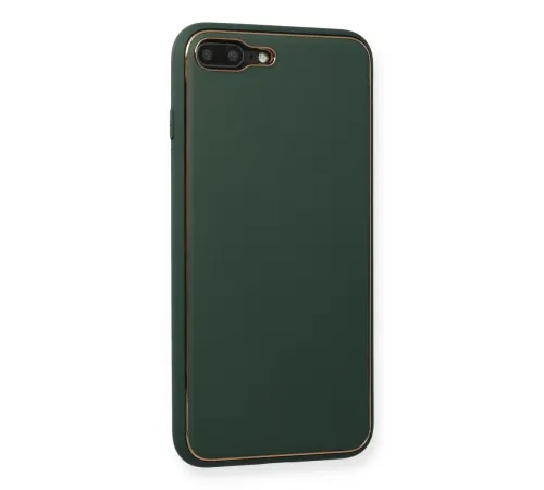 Apple iPhone 7 Plus Kılıf Coco Deri Silikon Kapak - Yeşil