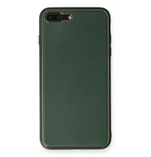 Apple iPhone 7 Plus Kılıf Coco Deri Silikon Kapak - Yeşil
