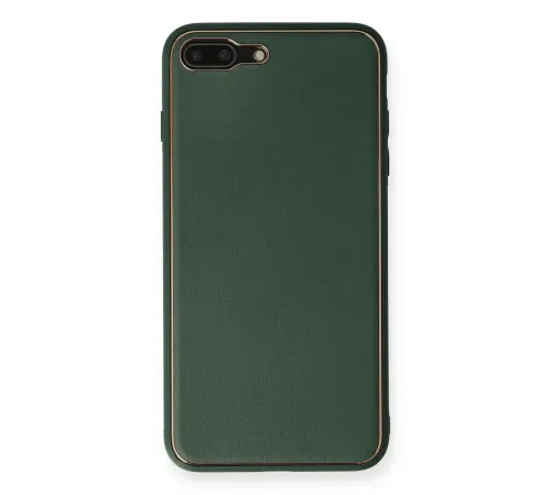 Apple iPhone 7 Plus Kılıf Coco Deri Silikon Kapak - Yeşil