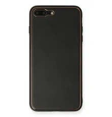 Apple iPhone 7 Plus Kılıf Coco Deri Silikon Kapak - Siyah