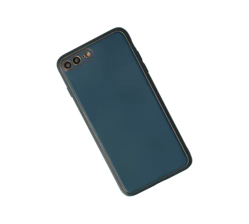 Apple iPhone 7 Plus Kılıf Coco Deri Silikon Kapak - Mavi