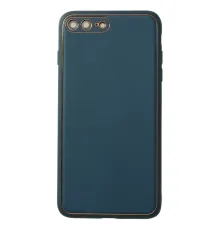 Apple iPhone 7 Plus Kılıf Coco Deri Silikon Kapak - Mavi