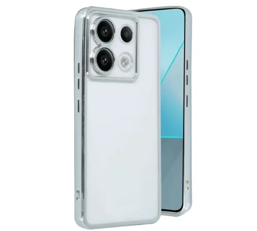 Xiaomi Redmi Note 13 Pro 5G Kılıf Lensli Silikon - Gümüş