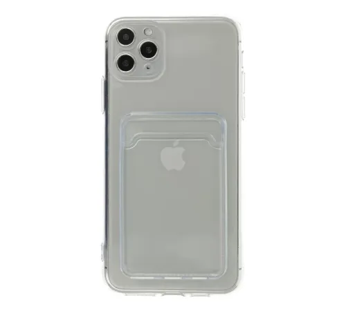 Apple iPhone 11 Pro Max Kılıf Kart Şeffaf Silikon - Şeffaf