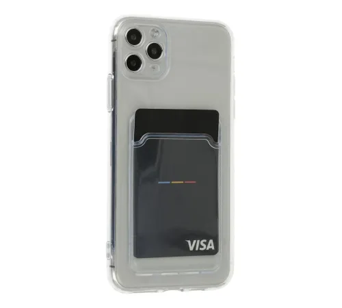 Apple iPhone 11 Pro Max Kılıf Kart Şeffaf Silikon - Şeffaf