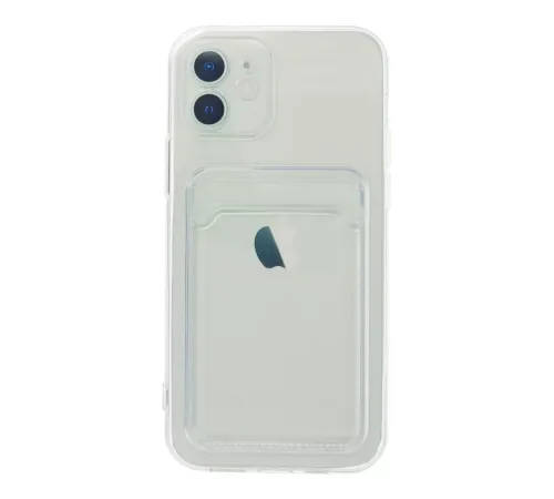 Apple iPhone 12 Kılıf Kart Şeffaf Silikon - Şeffaf