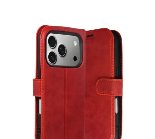 Apple iPhone 17 Pro Trend S Plus Kapaklı Kılıf - Kırmızı