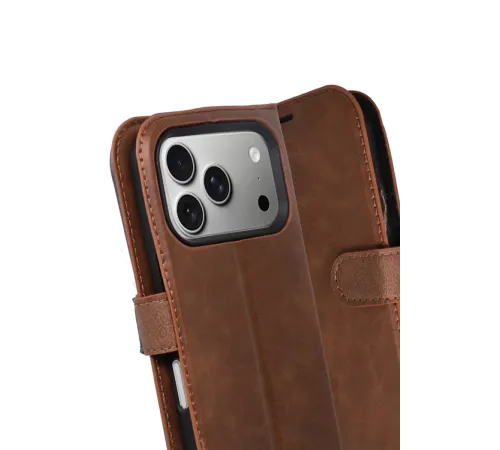 Apple iPhone 17 Pro Trend S Plus Kapaklı Kılıf - Taba