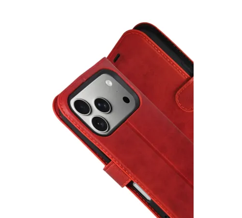 Apple iPhone 17 Pro Max Trend S Plus Kapaklı Kılıf - Kırmızı