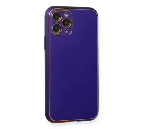 Apple iPhone 11 Pro Kılıf Coco Deri Silikon Kapak - Mor