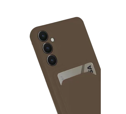 Samsung Galaxy S24 FE Kılıf Kelvin Kartvizitli Silikon - Kahverengi