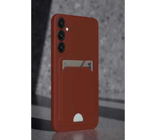 Samsung Galaxy S24 FE Kılıf Kelvin Kartvizitli Silikon - Bordo