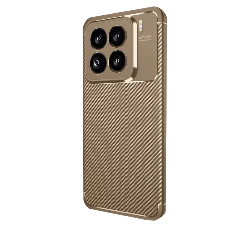 Xiaomi Mi 15 Pro Kılıf Auto Focus Karbon Kapak - Kahverengi