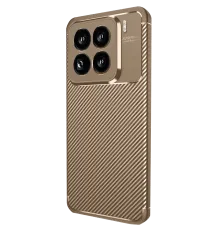 Xiaomi Mi 15 Pro Kılıf Auto Focus Karbon Kapak - Kahverengi