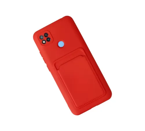 Xiaomi Redmi 9C Kılıf Kelvin Kartvizitli Silikon - Kırmızı