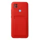 Xiaomi Redmi 9C Kılıf Kelvin Kartvizitli Silikon - Kırmızı