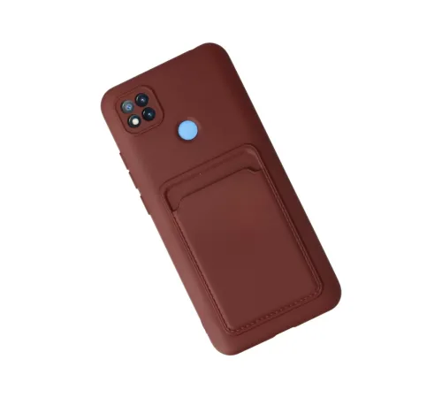 Xiaomi Redmi 9C Kılıf Kelvin Kartvizitli Silikon - Bordo