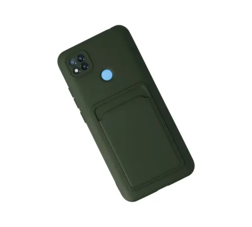 Xiaomi Redmi 9C Kılıf Kelvin Kartvizitli Silikon - Koyu Yeşil