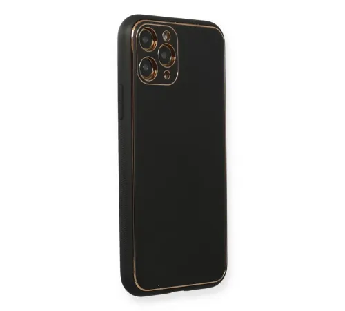 Apple iPhone 11 Pro Max Kılıf Coco Deri Silikon Kapak - Siyah