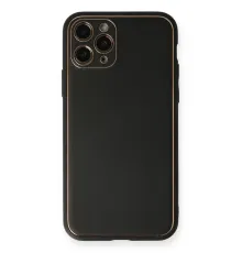 Apple iPhone 11 Pro Max Kılıf Coco Deri Silikon Kapak - Siyah