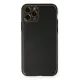 Apple iPhone 11 Pro Max Kılıf Coco Deri Silikon Kapak - Siyah