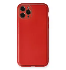 Apple iPhone 11 Pro Max Kılıf Coco Deri Silikon Kapak - Kırmızı