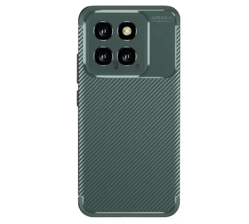 Xiaomi Mi 14T Kılıf Auto Focus Karbon Kapak - Koyu Yeşil