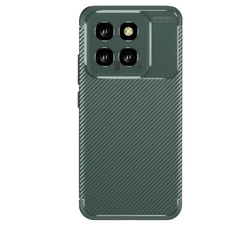 Xiaomi Mi 14T Kılıf Auto Focus Karbon Kapak - Koyu Yeşil