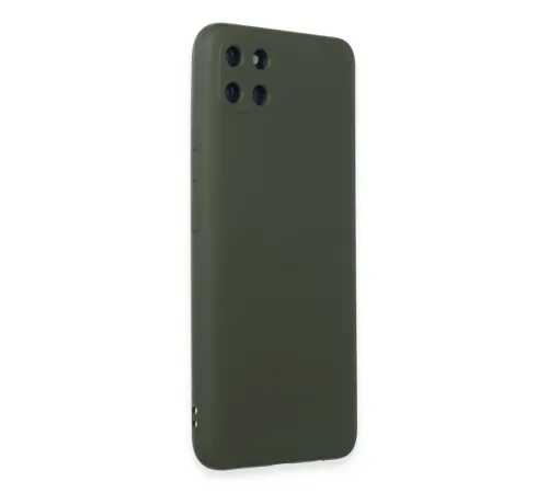 Realme C11 Kılıf Nano içi Kadife Silikon - Koyu Yeşil
