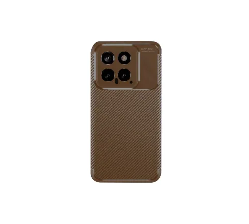 Xiaomi Mi 14T Kılıf Auto Focus Karbon Kapak - Kahverengi