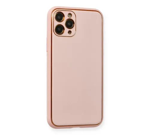 Apple iPhone 11 Pro Max Kılıf Coco Deri Silikon Kapak - Pembe