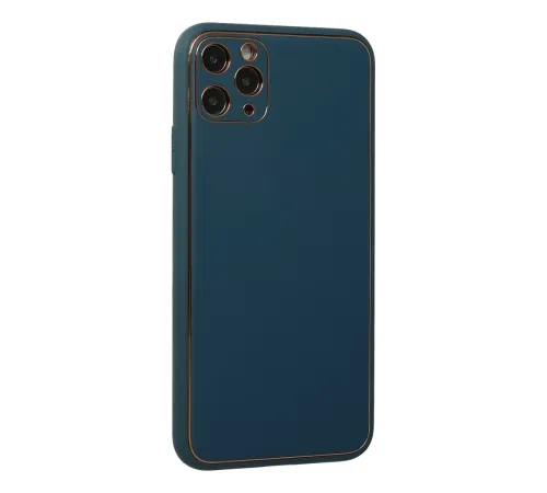 Apple iPhone 11 Pro Max Kılıf Coco Deri Silikon Kapak - Mavi