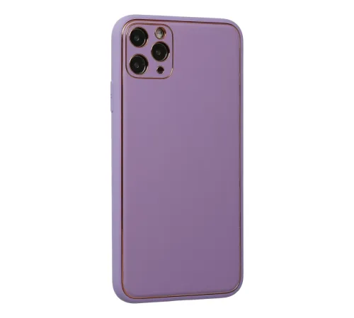 Apple iPhone 11 Pro Max Kılıf Coco Deri Silikon Kapak - Lila