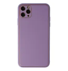 Apple iPhone 11 Pro Max Kılıf Coco Deri Silikon Kapak - Lila