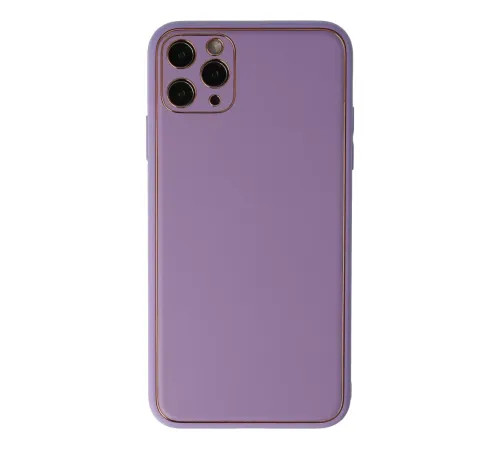 Apple iPhone 11 Pro Max Kılıf Coco Deri Silikon Kapak - Lila