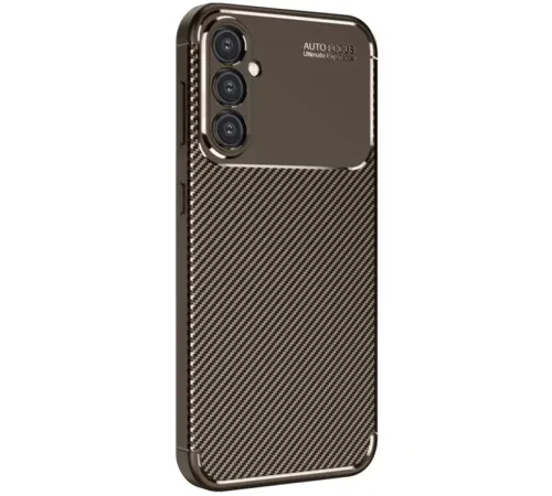 Samsung Galaxy A16 5G Kılıf Auto Focus Karbon Kapak - Kahverengi