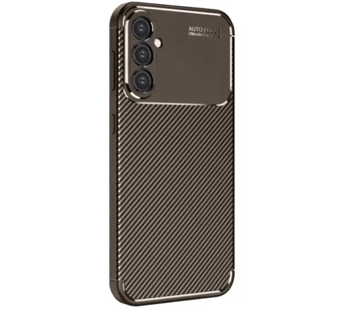 Samsung Galaxy A16 5G Kılıf Auto Focus Karbon Kapak - Kahverengi