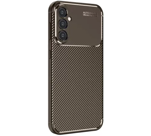 Samsung Galaxy A16 5G Kılıf Auto Focus Karbon Kapak - Kahverengi