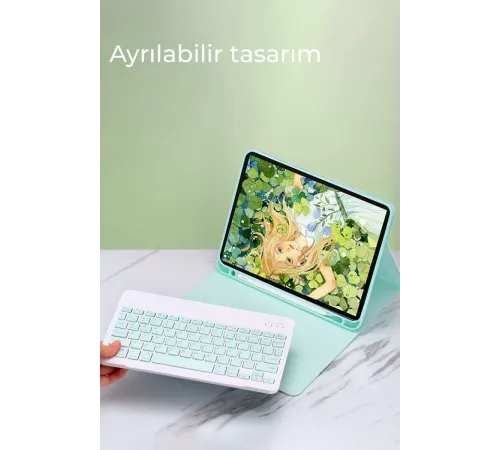 Apple iPad Pro 11 (2024) Kılıf KC01 Smart Klavyeli Tablet Kılıfı - Lila