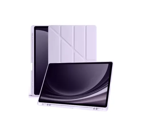 Samsung Galaxy X610 Tab S9 FE Plus 12.4 Kılıf Kalemlikli Mars Tablet Kılıfı - Lila