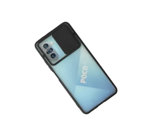 Xiaomi Poco F3 Kılıf Palm Buzlu Kamera Sürgülü Silikon - Siyah