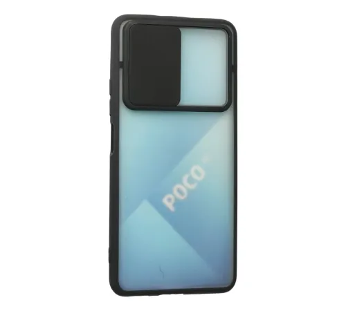 Xiaomi Poco F3 Kılıf Palm Buzlu Kamera Sürgülü Silikon - Siyah