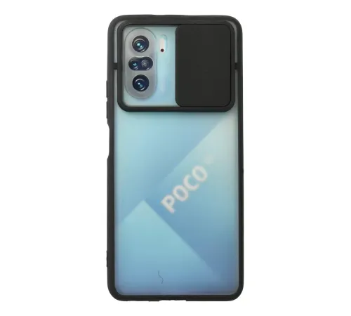 Xiaomi Poco F3 Kılıf Palm Buzlu Kamera Sürgülü Silikon - Siyah