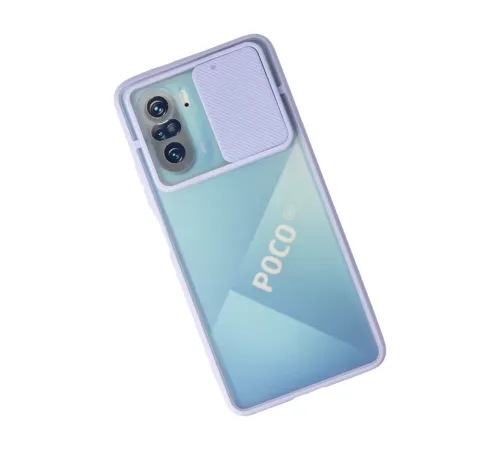 Xiaomi Poco F3 Kılıf Palm Buzlu Kamera Sürgülü Silikon - Lila