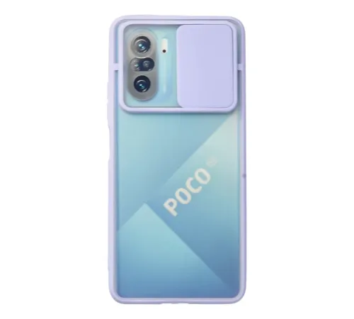 Xiaomi Poco F3 Kılıf Palm Buzlu Kamera Sürgülü Silikon - Lila