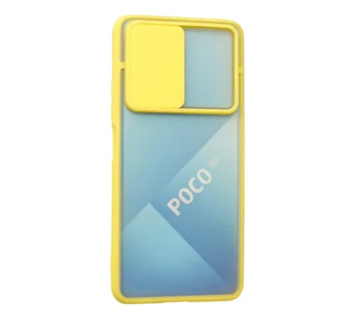 Xiaomi Poco F3 Kılıf Palm Buzlu Kamera Sürgülü Silikon - Sarı