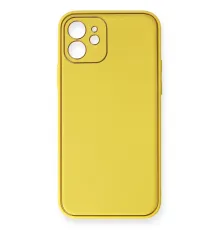 Apple iPhone 12 Kılıf Coco Deri Silikon Kapak - Sarı