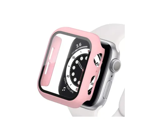 Apple Watch 44mm Camlı Kasa Ekran Koruyucu - Rose