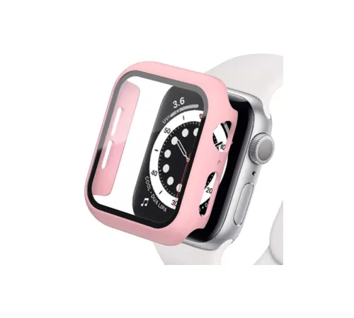 Apple Watch 44mm Camlı Kasa Ekran Koruyucu - Rose